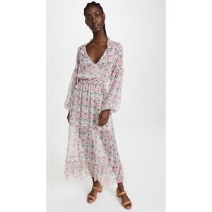 MISA Los Angeles Amata Pink Peasant Bohemian Cottage Dress NWT XS $390